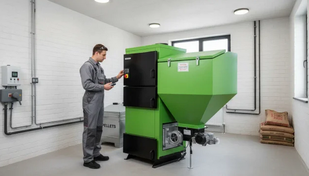 пеллетный котел с бункером для отопления дома Pelletor ECO 50